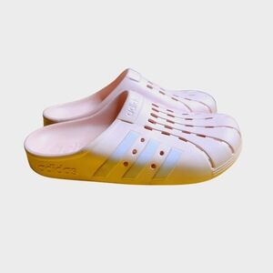 Adidas Pink and Yellow Mules Perforated Slip-On